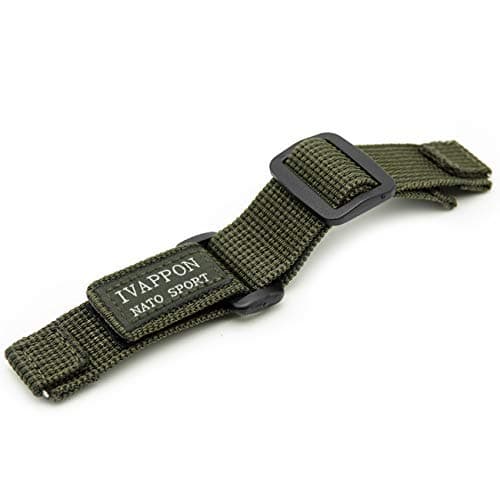 IVAPPON 18mm Adjustable Hook Loop Sport Nylon Watch Strap