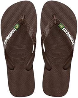 Havaianas Brasil Logo Unisex-Adult Sandals,Coffee/White,45/46 EU