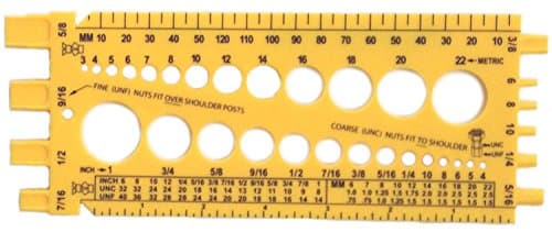 Stainlesstown Nut Bolt Thread Gauge (Yellow)