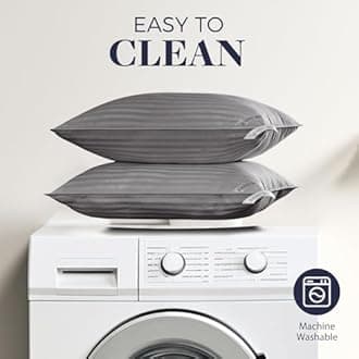 Basic Beyond Queen Size Pillows for Sleeping - Soft Down Alternative Pillows Luxury Hotel Collection Bed Pillows Queen Size Set of 2,Grey,20x28 Inches