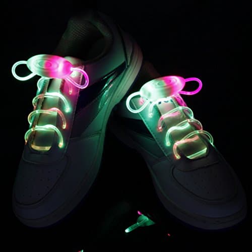 LED Shoelaces Light Up Shoe Laces with 3 Modes Flash Lighting the Night for Party Hip-hop Dancing Cycling Hiking(Dazzle Colors)