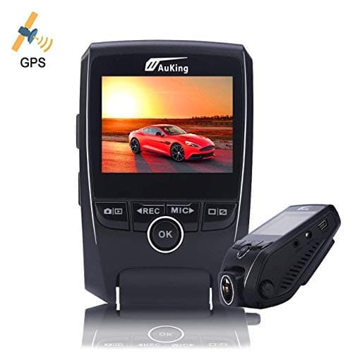 AuKing Dash Cam,1920 Full HD Hidden Car Camera,Dashboard Blackbox with 2.4" LCD,170 Degrees Wide-Angle View Lens,Vehicle Recorder Built-in GPS Trace Logger,G-Sensor,WDR,Loop Recording,Night Vision