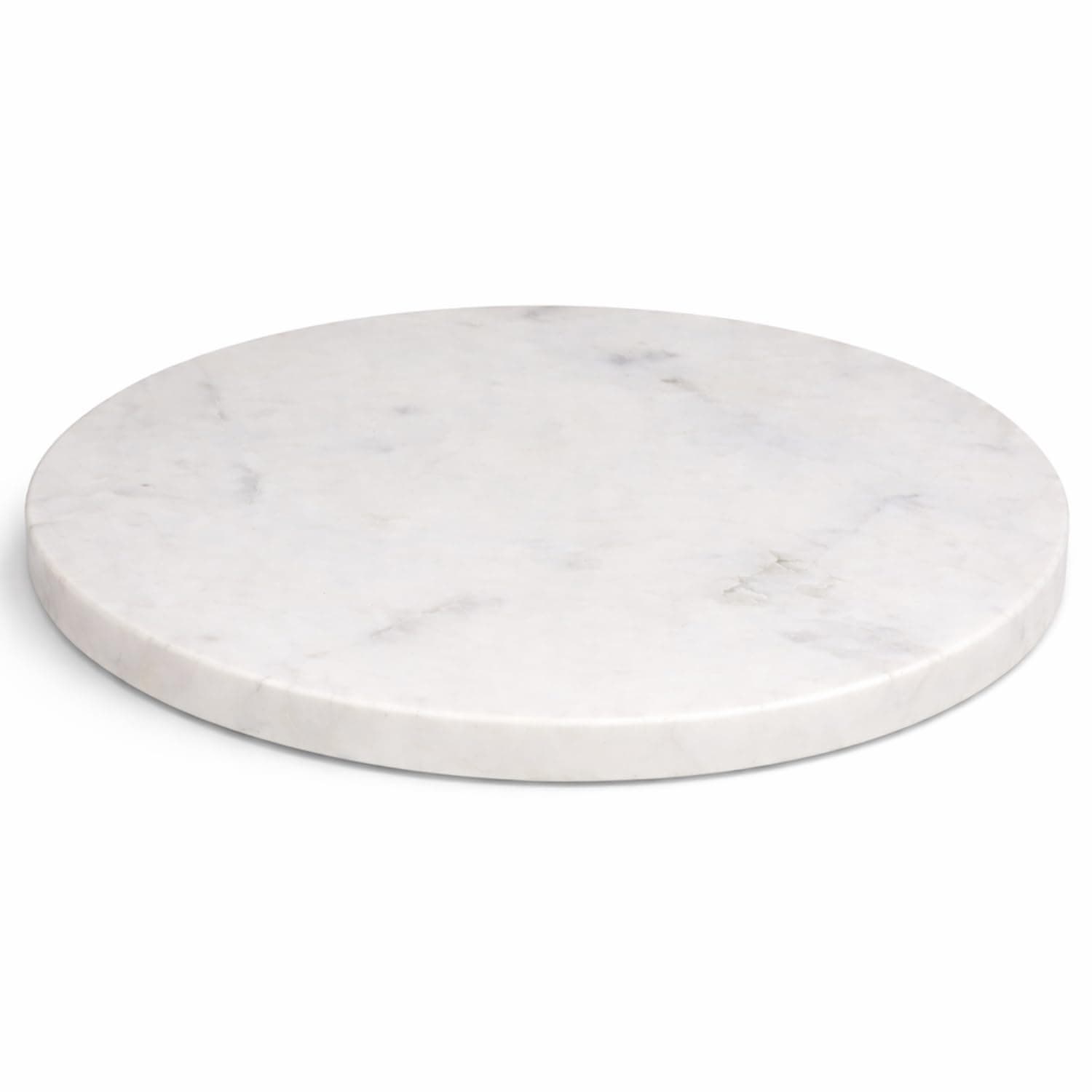 11-Inch Round Marble Cheese Board – Solid White Natural Stone Cutting Board & Charcuterie Serving Tray with Non-Slip Feet, 0.5” Thick, Easy to Clean.
