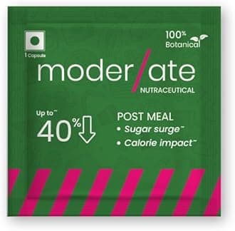 Moderate Sample 100% Botanical Pre-Meal Supplement | Reduces Calories, Carbs, & Sugar Absorption by Upto 40% | Aids Sugar Control, Weight & Energy Management | For Men & Women - 1 Tablet