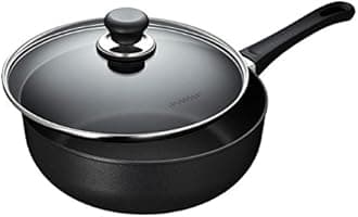 SCANPANClassic Deep Sauté Pan with Lid, 26 cm, Cast Aluminium, Black, 2 Units