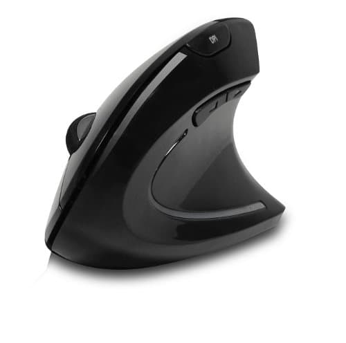 Adesso iMouse E10 - Vertical Ergonomic Optical 6-Button 2.4 GHz RF Wireless Mouse - Right Hand Orientation Black