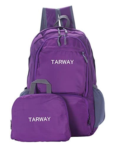 TARWAY Durable Packable Foldable Handy Lightweight Laptop Backpack Waterproof Travel Daypack (purple-35L)