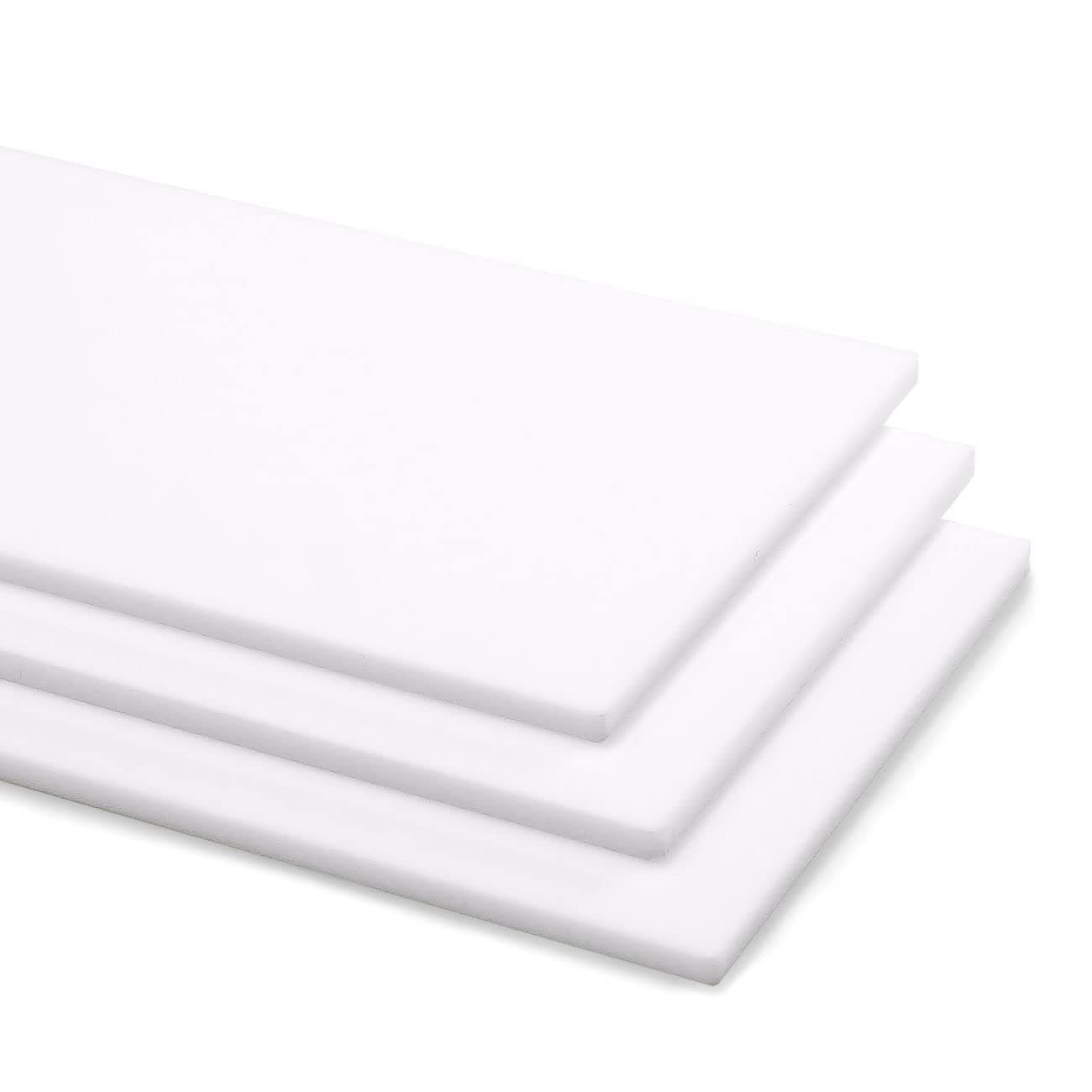 TIELO 3mm Perspex White Gloss Acrylic Plastic Sheet Panel with Finished Polished Edges - Various Sizes (A4-29.7cm x 21cm)