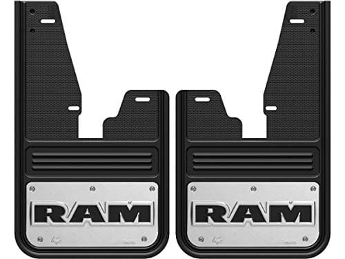 Gatorback RAM Text Logo Truck Mud Flaps (2009-18 RAM Rear - Single Rear Wheel)