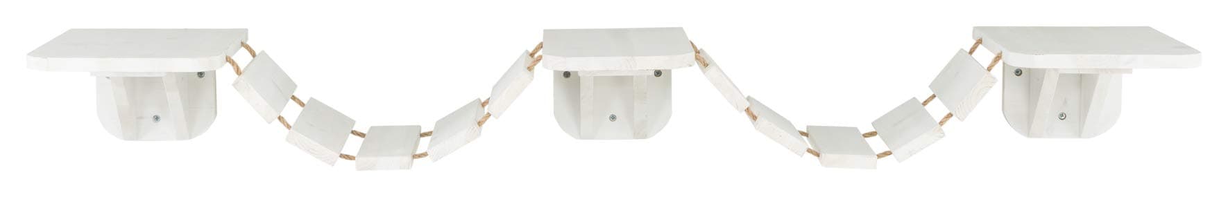 TrixieWall Mount Cat Bridge, Three Platforms Linked by Bridge, White