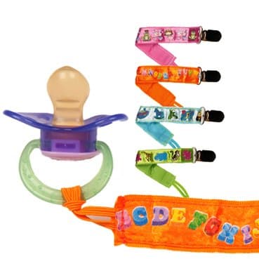 Petite Creations Orange Dummy/Soother/Pacifier Holder No Throw Tether Chain