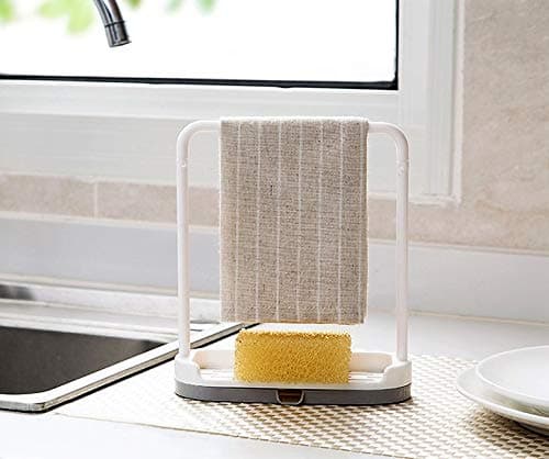 Dishcloth Holder Sponge Holder Stand Rack (Beige)