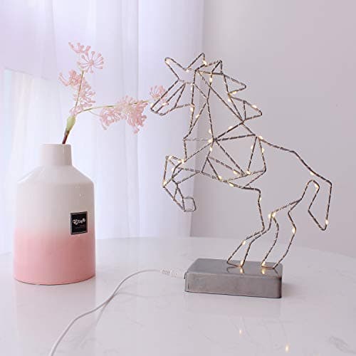 Unicorn LED USB Bedside Table & Desk Lamp,Ambient Light,Unique Unicorn Shape& Functional USB Port for Table in Bedroom Living Room Office Wedding,Party Night Light Lamp Home Decoration