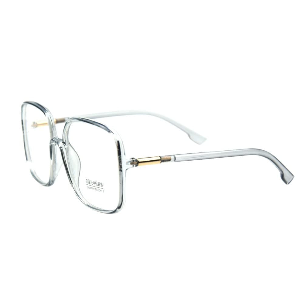 Shiratori Woman's New Retro Blue Light Blocking Glasses Big frame Nerd Eyeglasses Frame Anti Blue Ray Computer Game Glasses Gray