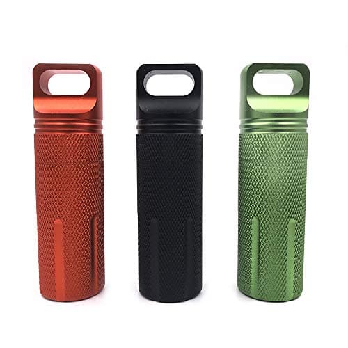 CONBEE Military Level Survival Pill Match Case Box Container,Waterproof Case Container Capsule Seal Bottle Holder Survival EDC Emergency Tool