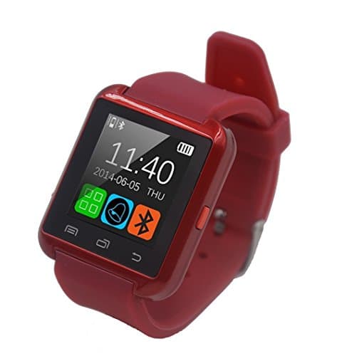 Dancotek Smart Watch with Bluetooth Activity Tracker Fitness Tracker Pedometer Sleep Monitor Stopwatch (Red)
