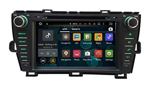 XTTEK 8 inch HD 1024x600 Multi-Touch Screen in Dash Car GPS Navigation System for Toyota Prius Left Driving 2010-2015 Quad Core Android DVD Player+Bluetooth+WiFi+SWC+Backup Camera+North America Map