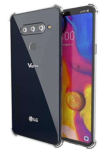 LG V40 ThinQ Case, Androgate Transparent Slim Shock Aborption Flexible TPU Cover Bumper Case for LG V40, Clear