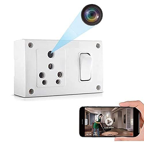 Spy Switch Board Socket Camera 4K Audio Video Recorder with Day Vision 32GB Inbuilt (LookCam APP)