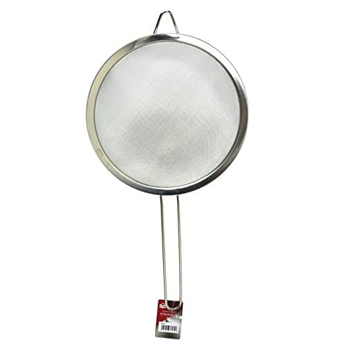 Dura Kitchen Accessories LARGE Mesh Strainer Colander Sieve with Handle for Kitchen Food Rice Vegetable, 14 cm, 18 cm and 22 cm, Set of 3