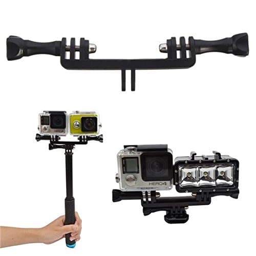 Double Dual Sport Camera Holder Handle Grip Monopod Mount Adapter For Gopro Hero 2 3 3 Plus 4 Xiaomi Yi SJ4000 SJ5000 SJcam