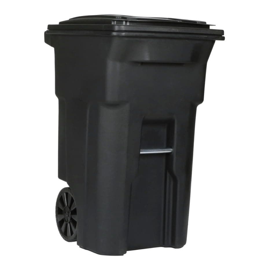 64 Gallon Garbage Cans Trash Cans 2 Rugged Wheels Ergonomic Handle and Lid Heavy Duty Construction Built for Toughness and Maximum Impact Resistance Perfect for Both Indoor Or Outdoor Use