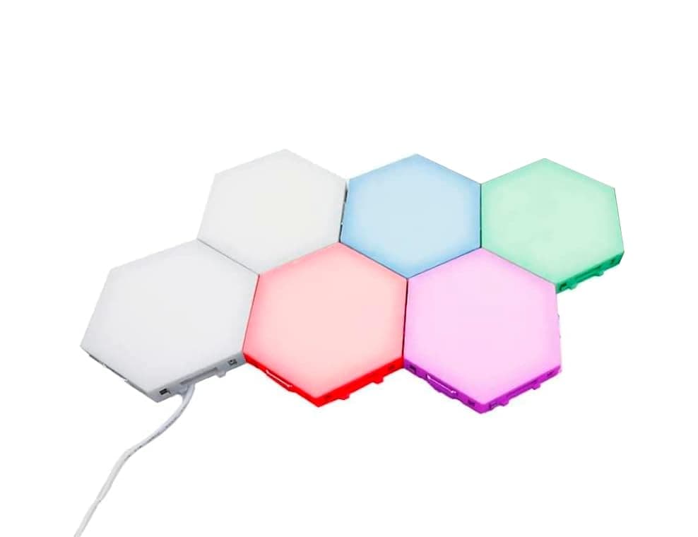 Bright Autism Tap Tap Led Lights (6 Pc) – Touch Sensitive Lights, Visual Stimulation, Tactile and Visual Sensory Tool, Designed for Sensory Motor Aids, Hexagonal Wall Lights