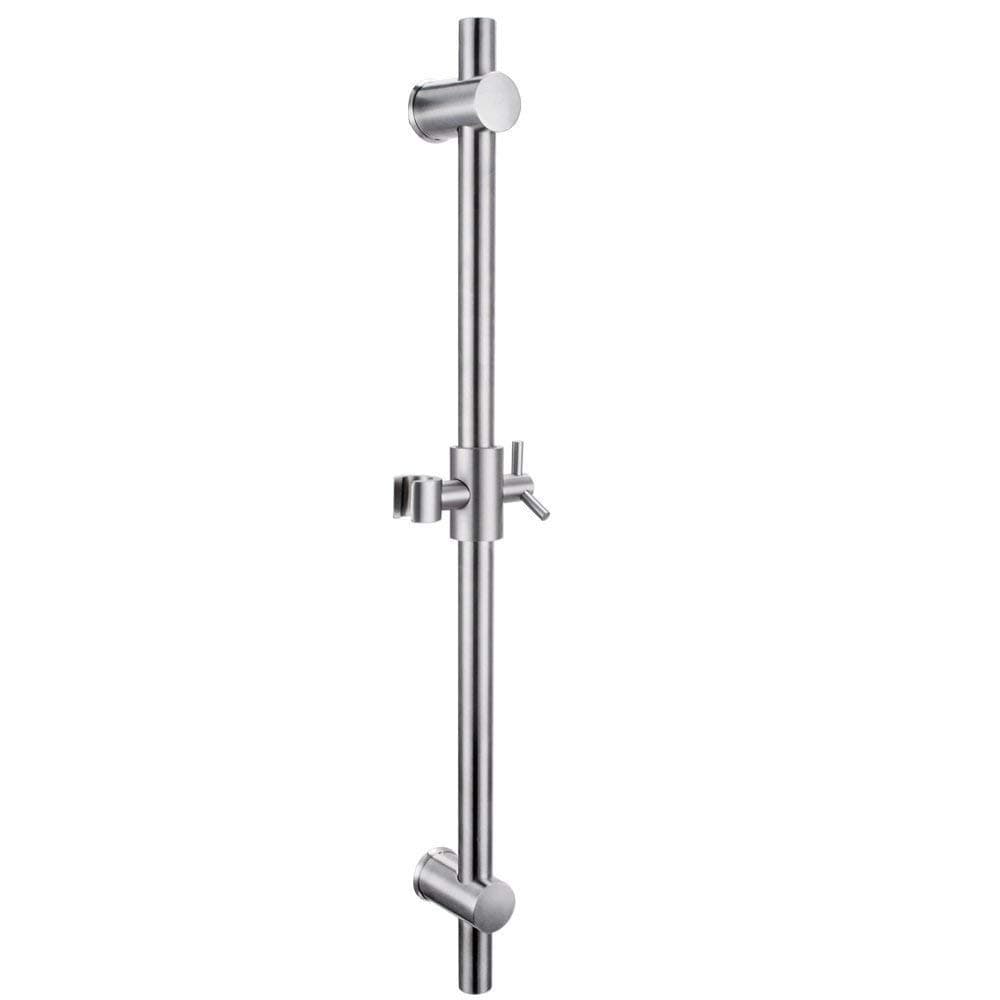 IMIEE Universal Shower Head Rail Riser Slide Hand Shower Slide Bar with Adjustable Bracket Holder Bath, Brushed Steel