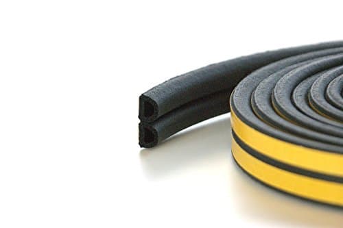 5m Black D Profile Weatherbar Draft - EPDM Rubber ROLL STRIP Draught Seal and Foam for Window or Door by Quantum Garden