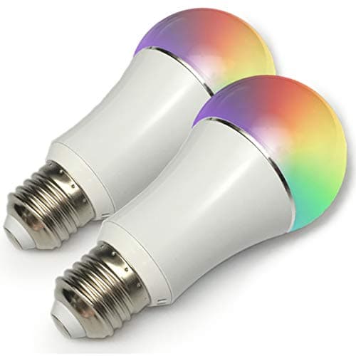 Color LED Light Bulb, Wi-Fi Dimmable Smart Bulb, Compatible with Alexa, Amazon Echo Dot Accessories, and Works with Google Home, Built-In Timer Switch for Smart Home Automation (50W 2-Pack)