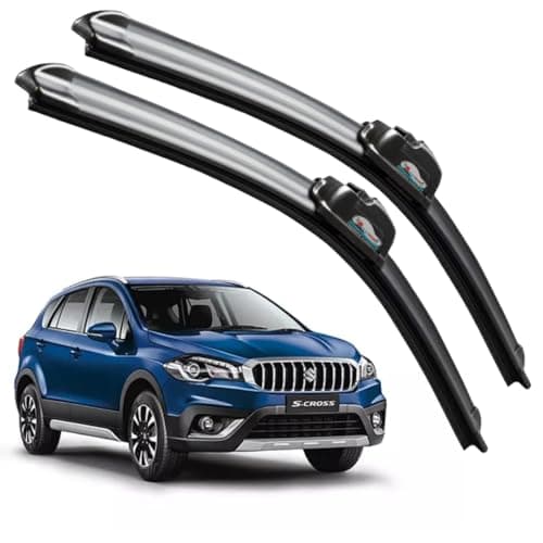 CARNYX Frameless Windshield Wiper Blades, Front Car Wipers Set of 2, Noise-Free, Durable Performance Compatible with (S-Cross New (2018-Till Date) (D-26,P-14))