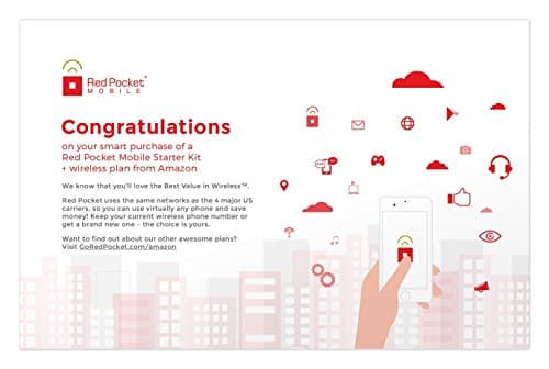 Red Pocket Mobile Express 180 Day Prepaid Phone Plan, No Contract, Free SIM Kit; Unlimited Talk, Unlimited Text & 1 GB of LTE Data - Only $21.25/Month