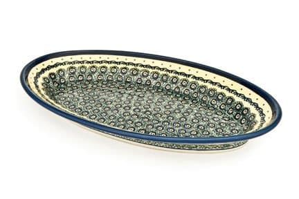 Blue Rose Polish Pottery Renaissance Medium Oval Serving Platter
