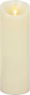 Lumianra Flameless Candle - Vanilla Scented Ivory Wax Classic Pillar - 8 in