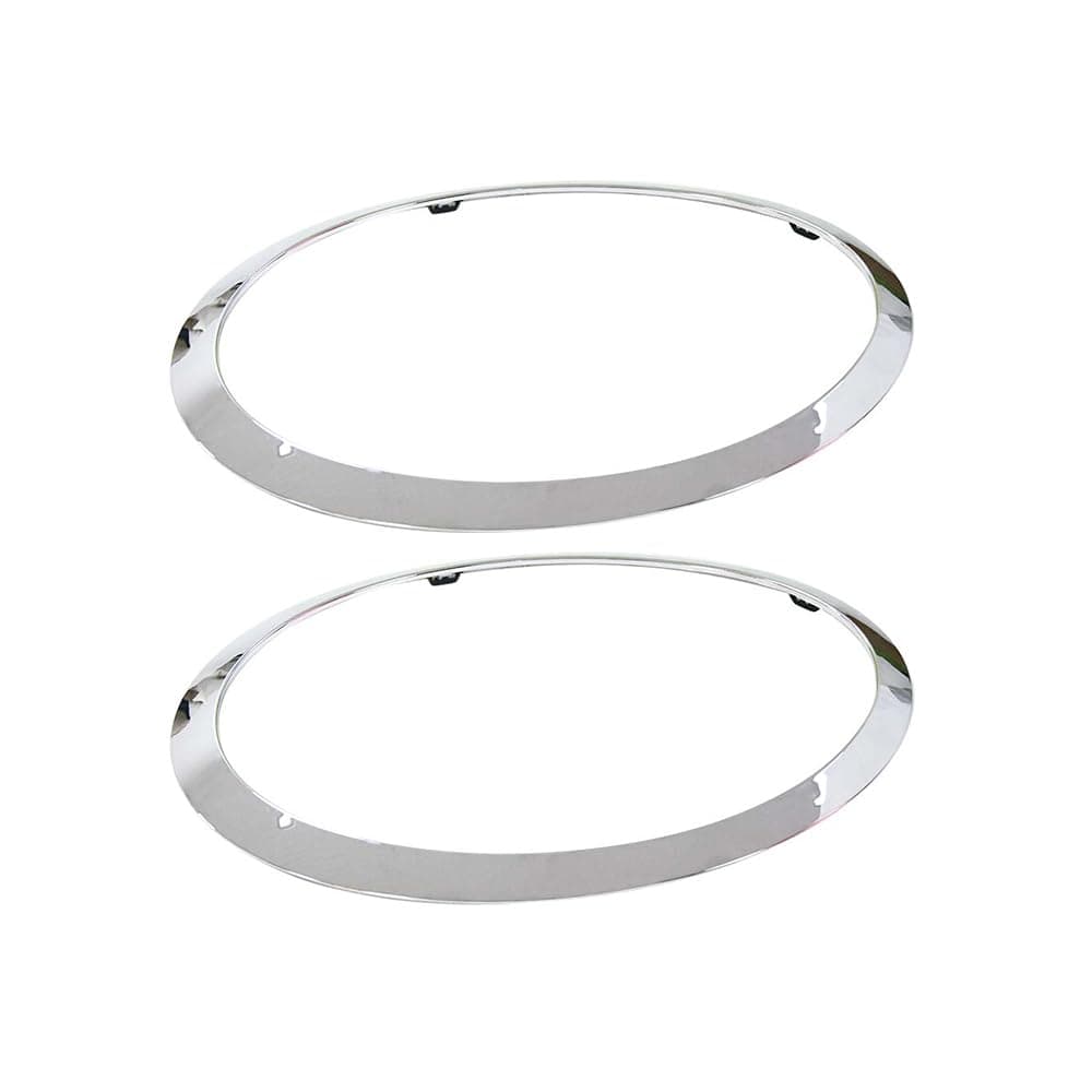 Car Headlight Trim Ring Bezel Compatible With BMW MINI Cooper F55 F56 F57 2014–2018, Front Lamp Frame Headlight Trim Ring Replacement 51137300631 51137300632 (Silver)