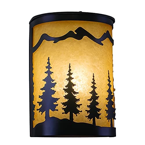 VAXCEL Yosemite 1 Light Bronze Rustic Tree Flush Indoor Outdoor Wall Sconce