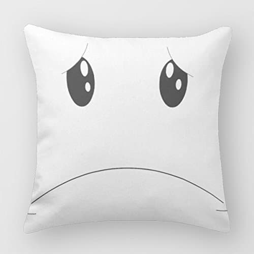 Sad Face Cushion Pillow Case Square Decorative Pillows