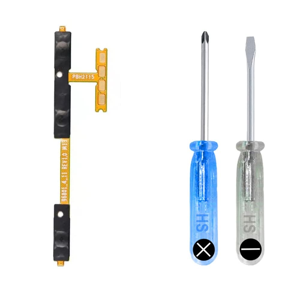 MMOBIEL Power Button Volume Flex Cable Compatible With Samsung Galaxy A22 5G - 6.6 inch - 2021 - Power On/Off Button Replacement - Incl. Screwdrivers