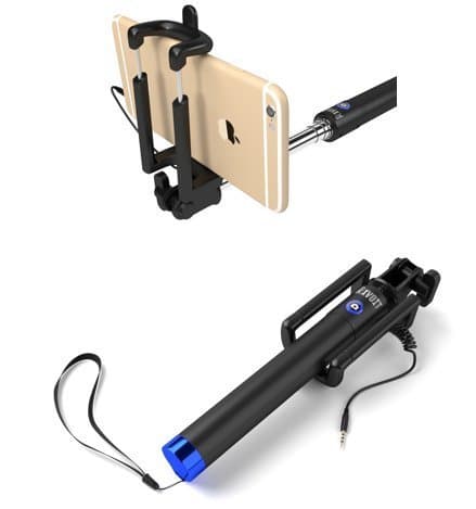 Selfie Stick, RXVOIT Battery-Free Built-in Remote Shutter & Adjustable Phone Holder Selfie Stick