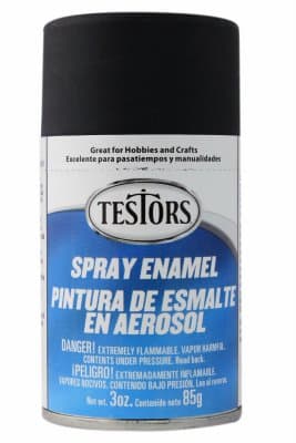 Testor's 1249T 3 Oz Black Flat Spray Enamel3