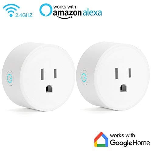 Mini Smart Plug,MOCRUX Smart Socket WiFi Mini Outlet Smart Switch 2 Pack Compatible with Echo Amazon Alexa & Google Assistant, No Hub Required,White [Upgraded Version]