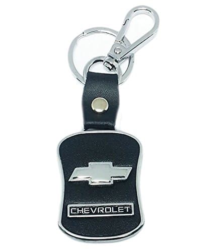 eShop24x7 Chrome Car Black Leather Keychain
