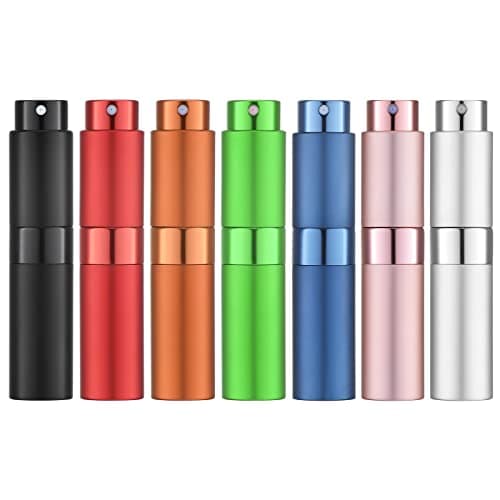 LISAPACK Atomizer Perfume 8ML Spray Bottle for Travel (7PCS), Empty Refillable Cologne Dispenser, Portable Sprayer for Men and Women (Multi-colored)