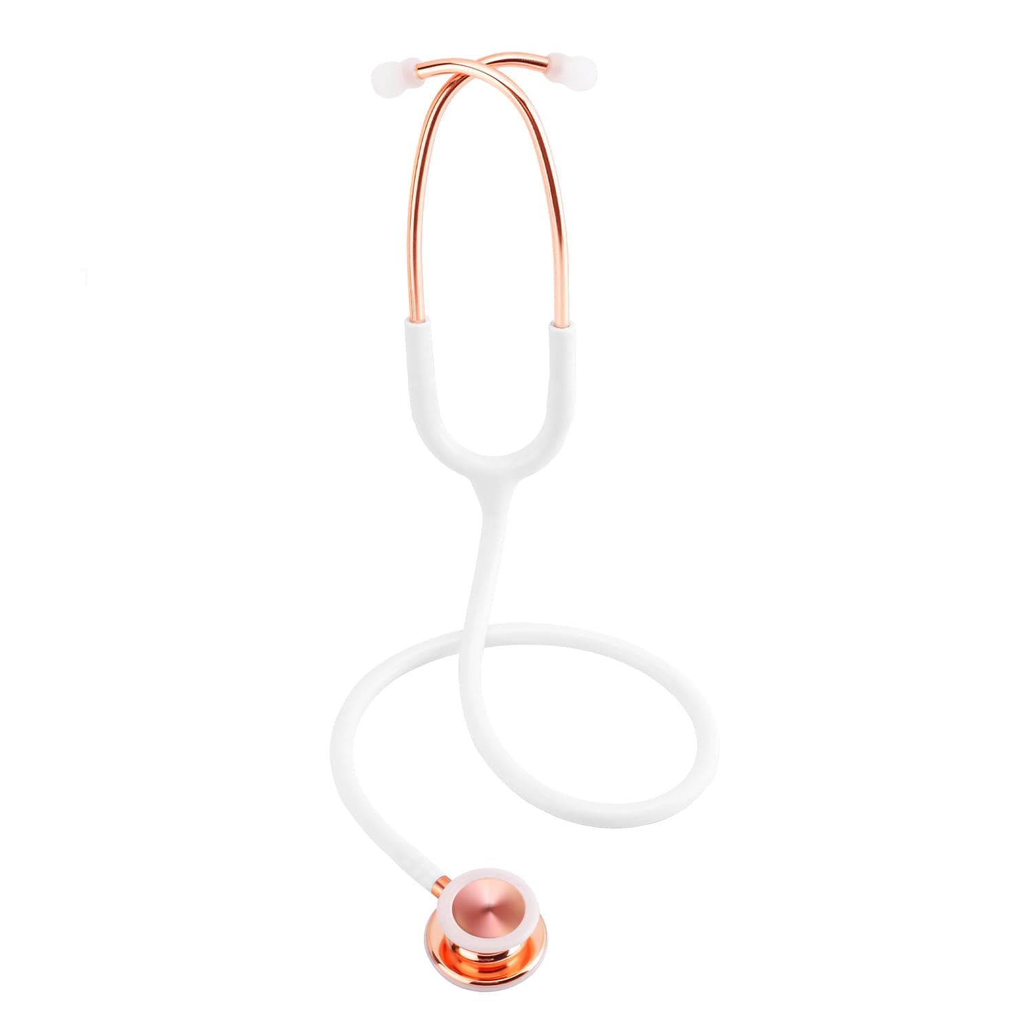 Scienlodic Double-Sided Stethoscope with Ear Tips, Professional Stethoscope for Doctor Nurse Clinical Student Use, Customized Gold-Plated High-end - White