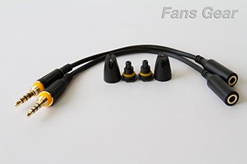 Fans Gear 2 x Generic Replacement Headphone Wires with 2 Black Covers / Screws for Iphone 5/5s/5c LifeProof Cases