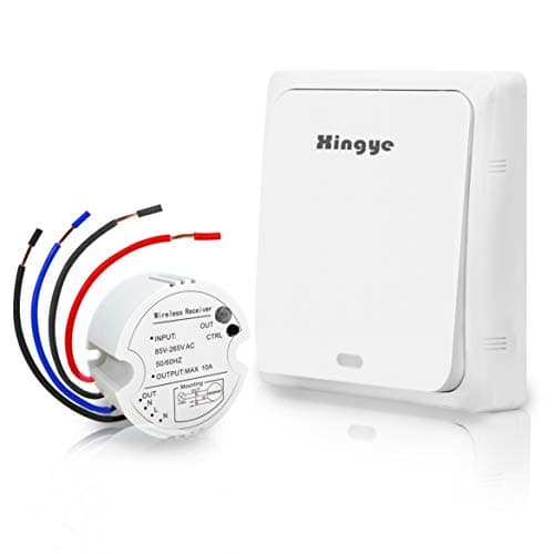 Wireless Battery-FREE Light Switch Kit, No Battery No Wiring No Wi-Fi, Self-powered Universal On/Off Wall Switch for Lamps LED Ceiling Fans Lights, Waterproof Transmitter and Compact Receiver，White