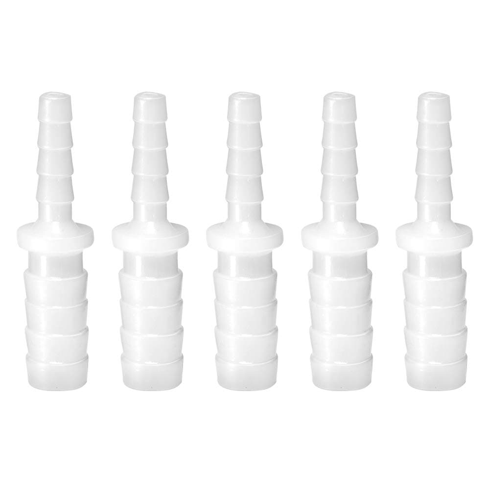 Quickun Plastic Hose Barb Reducer Fitting 3/16" to 1/8" Barbed Reducing Union Adapter Splicer Mender Joint Fitting (Pack of 5)