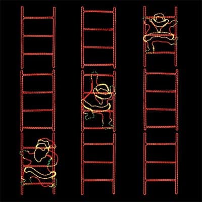 9 Foot Santa Climbing Ladder