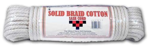 1/4" x 100-ft. Rope 23342 Solid Braid Cotton Sash Cord - 1 Each