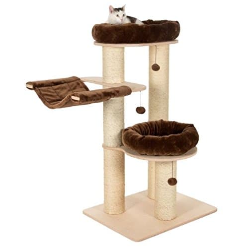 Big Stable Cat Tree - Chocolate Colored - Soft and Comfy Cushions - Suitable For Large Breed And Heavy Cats